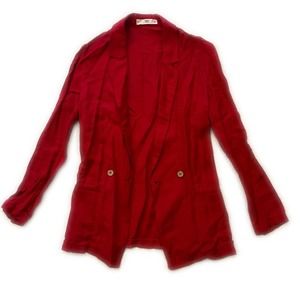 Mango Red Linen Blazer Size Small